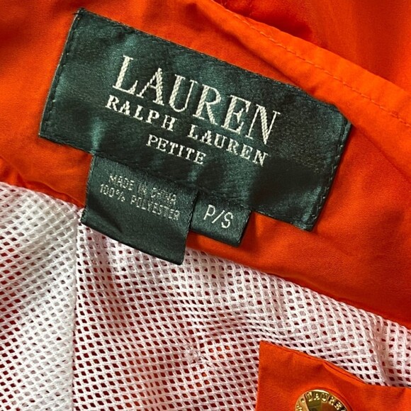 Polo Ralph Lauren Orange Windbreaker Jacket Petite Small - Picture 4 of 7